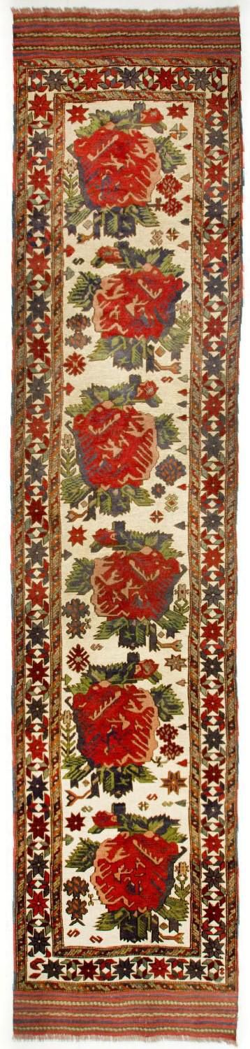 Runner Kelim Carpet - orientalisk matta - 370 x 82 cm - beige
