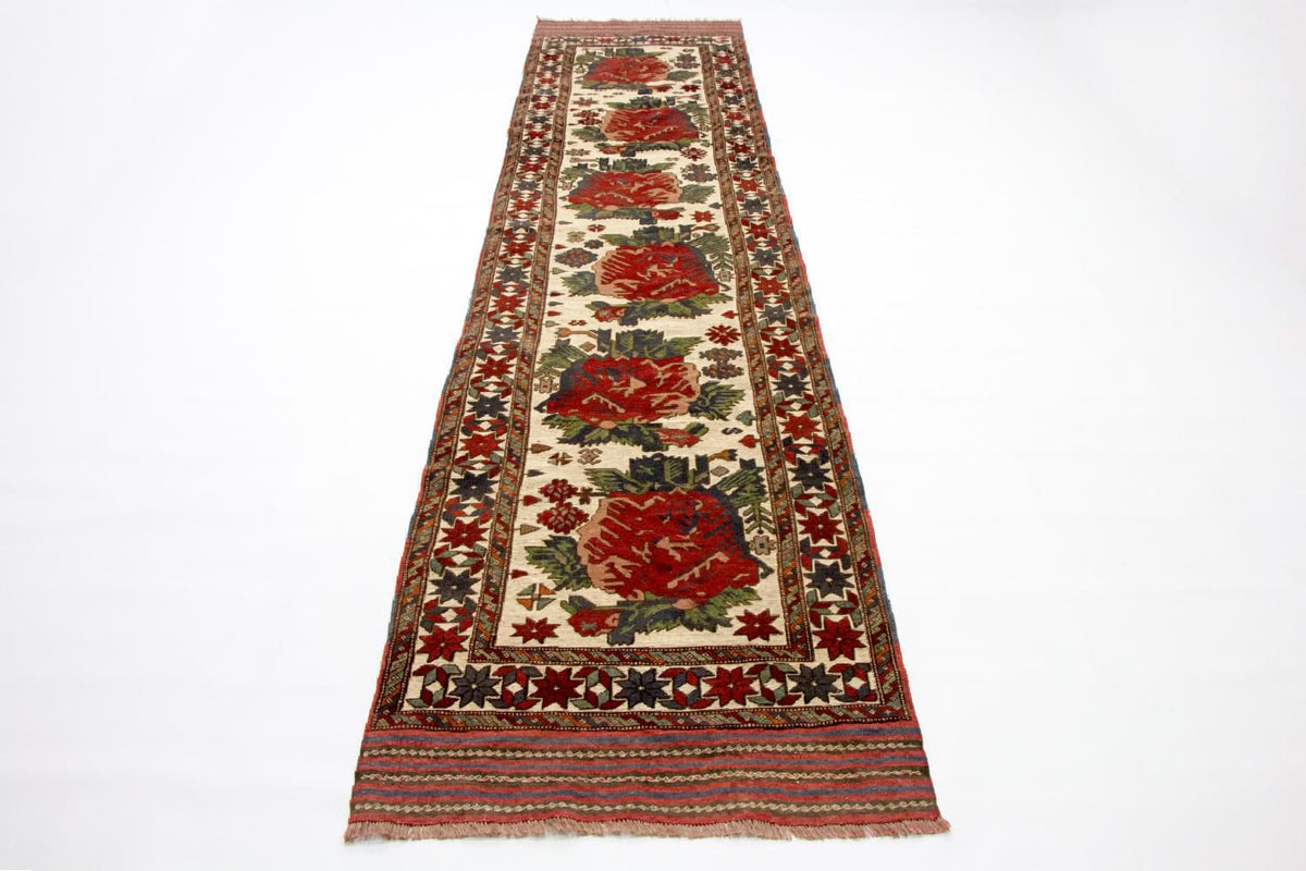 Runner Kelim Carpet - orientalisk matta - 370 x 82 cm - beige