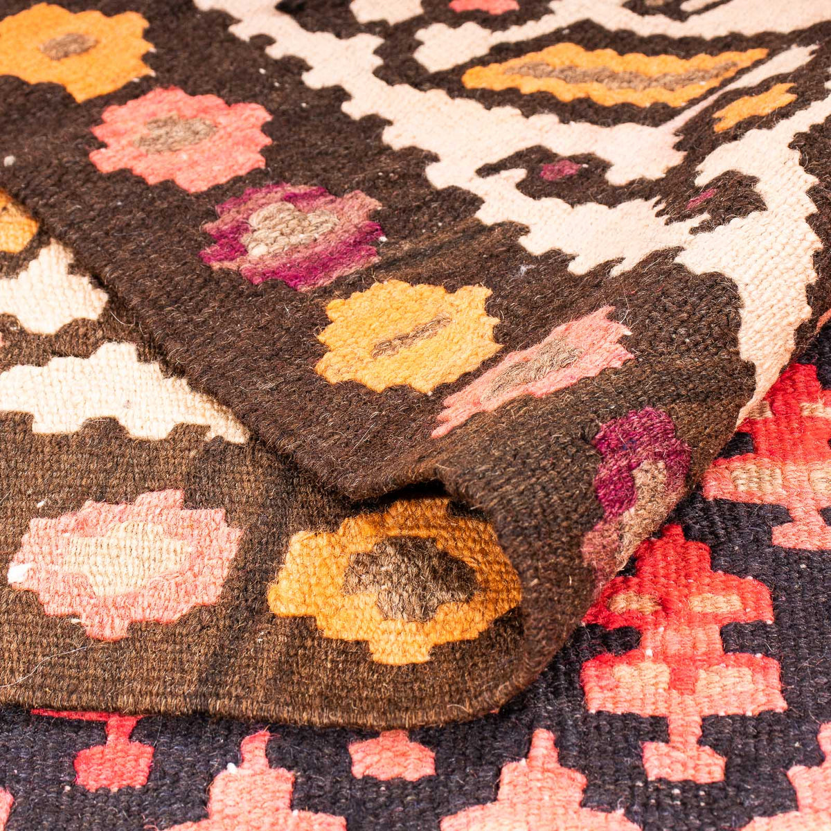 Kelim-matta - gammal - 270 x 145 cm - flerfärgad