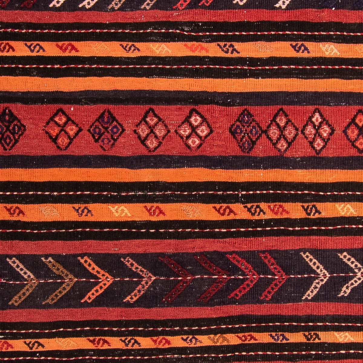 Kelim-matta - gammal - 225 x 165 cm - flerfärgad