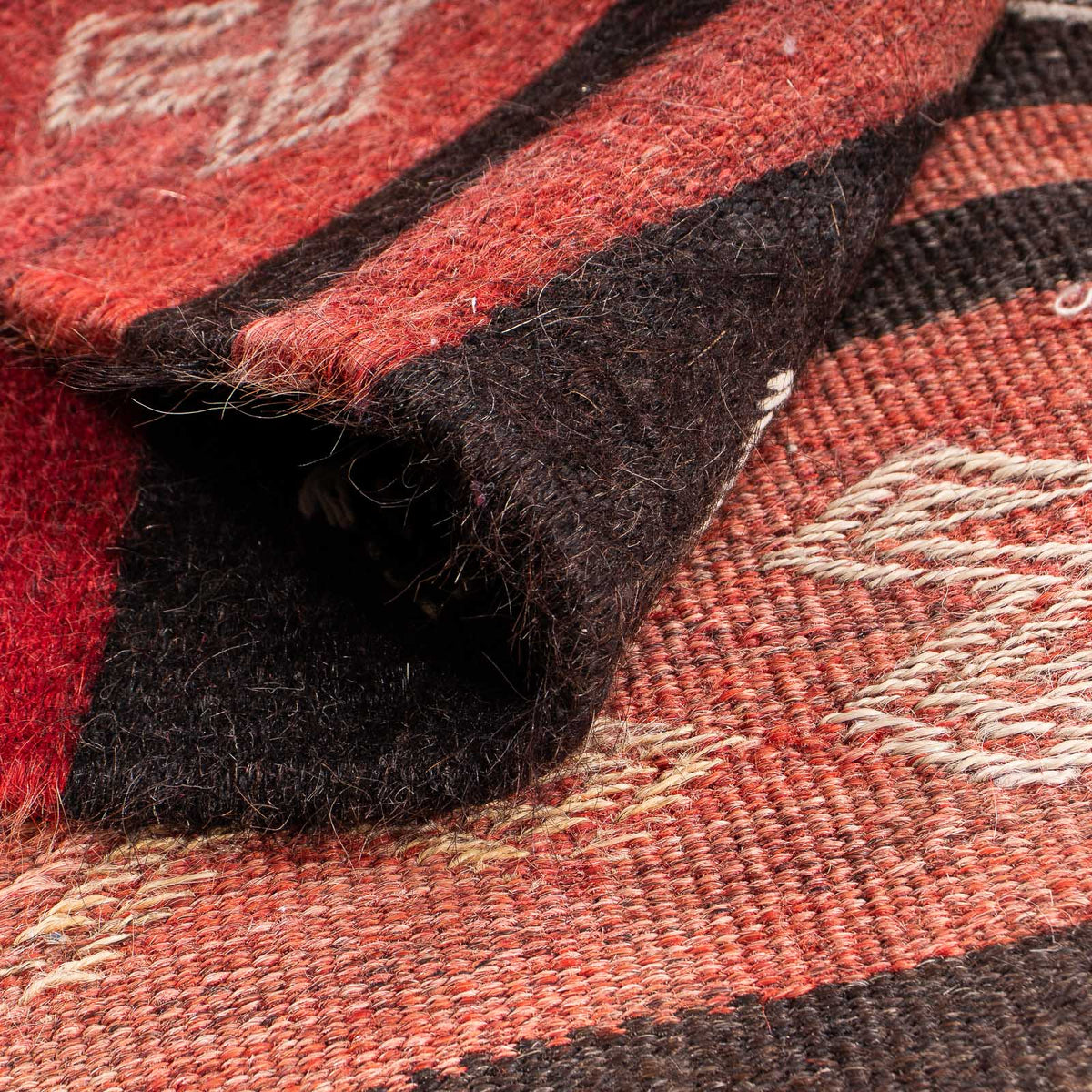 Kelim-matta - gammal kvadrat  - 135 x 115 cm - flerfärgad