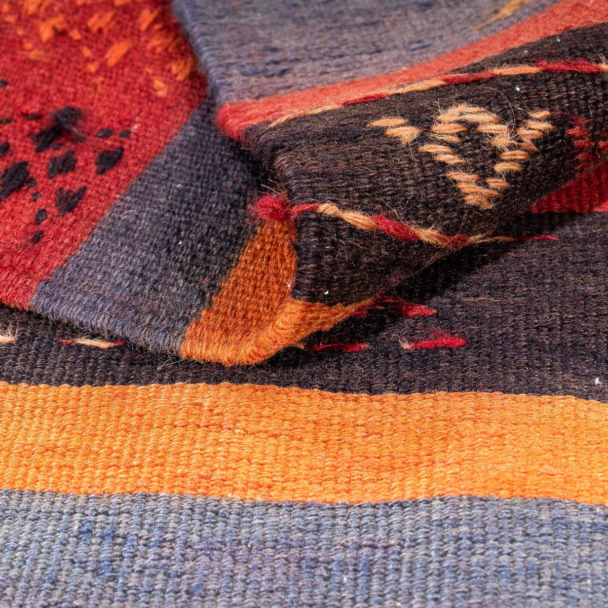 Kelim-matta - gammal - 205 x 160 cm - flerfärgad