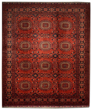 Afghansk matta - Kunduz - 275 x 216 cm - röd