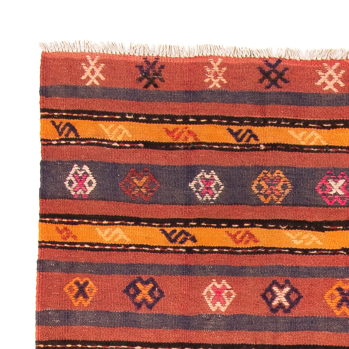 Kelim-matta - gammal kvadrat  - 185 x 150 cm - flerfärgad