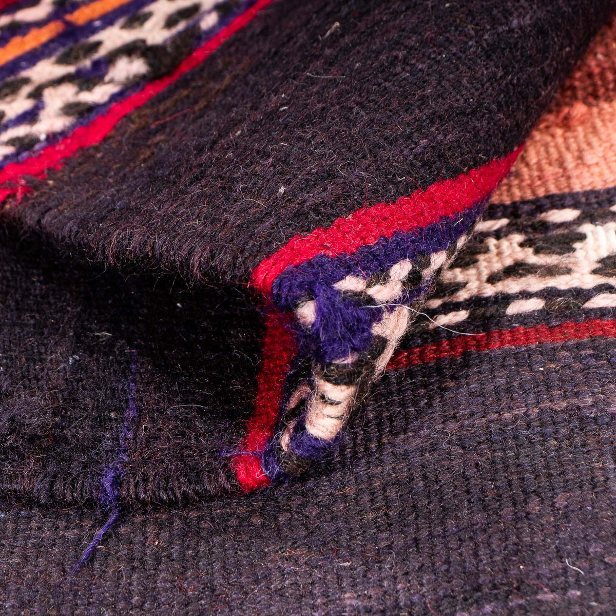 Kelim-matta - gammal - 130 x 120 cm - flerfärgad