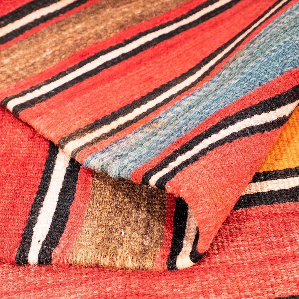 Kelim-matta - gammal - 227 x 140 cm - flerfärgad