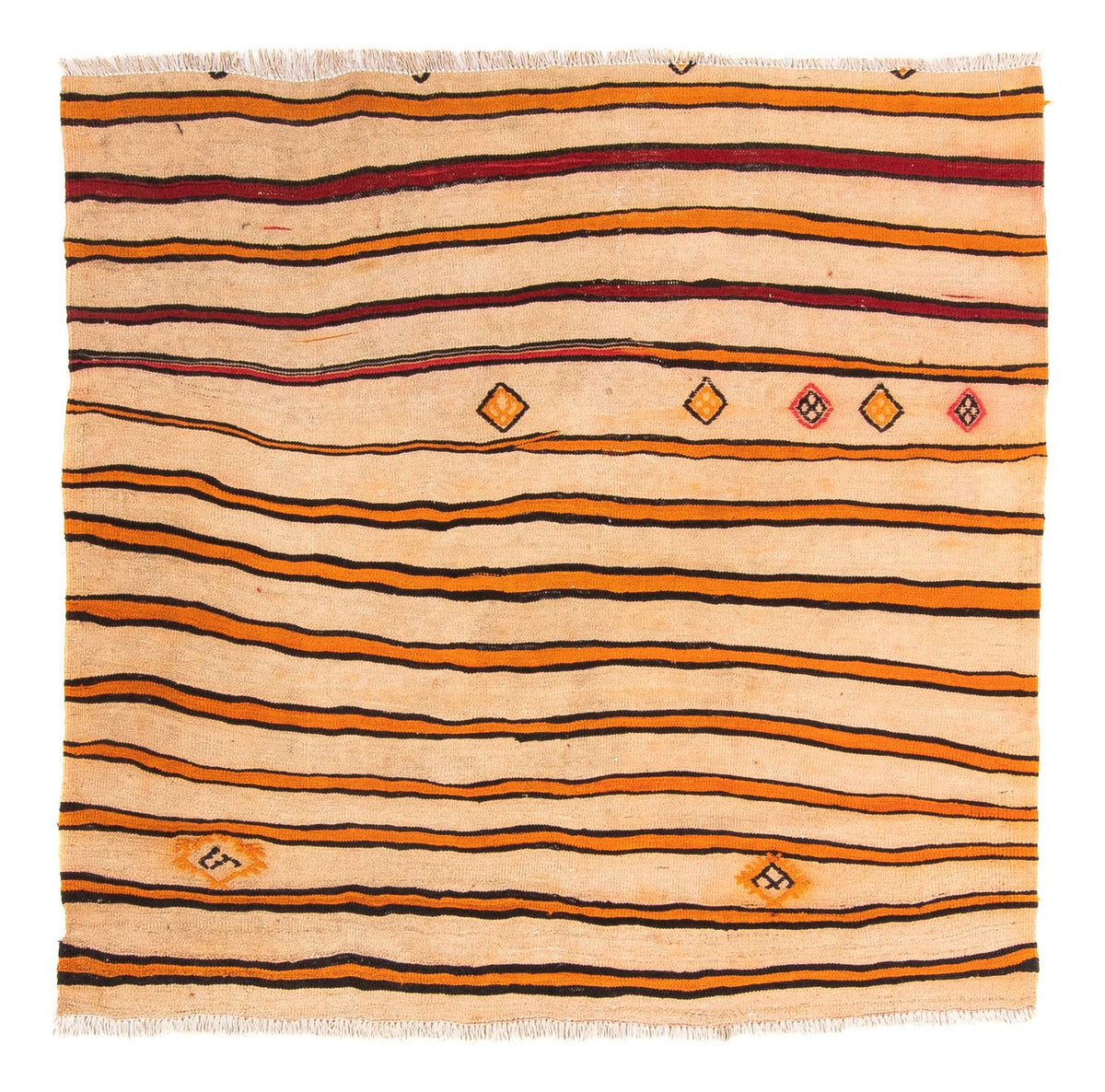 Kelim-matta - gammal kvadrat  - 150 x 147 cm - flerfärgad