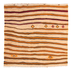 Kelim-matta - gammal kvadrat  - 150 x 147 cm - flerfärgad