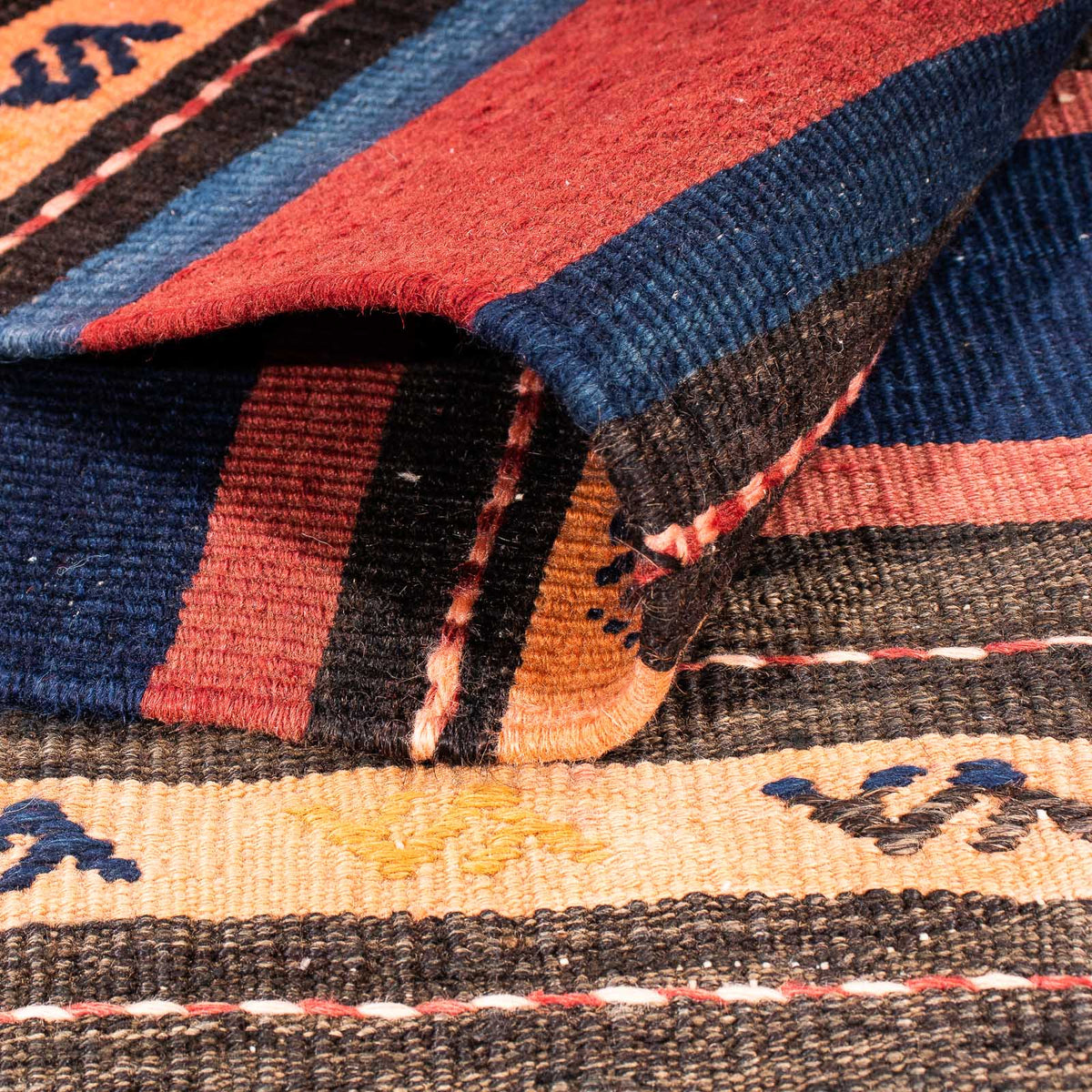 Kelim-matta - gammal - 205 x 150 cm - flerfärgad