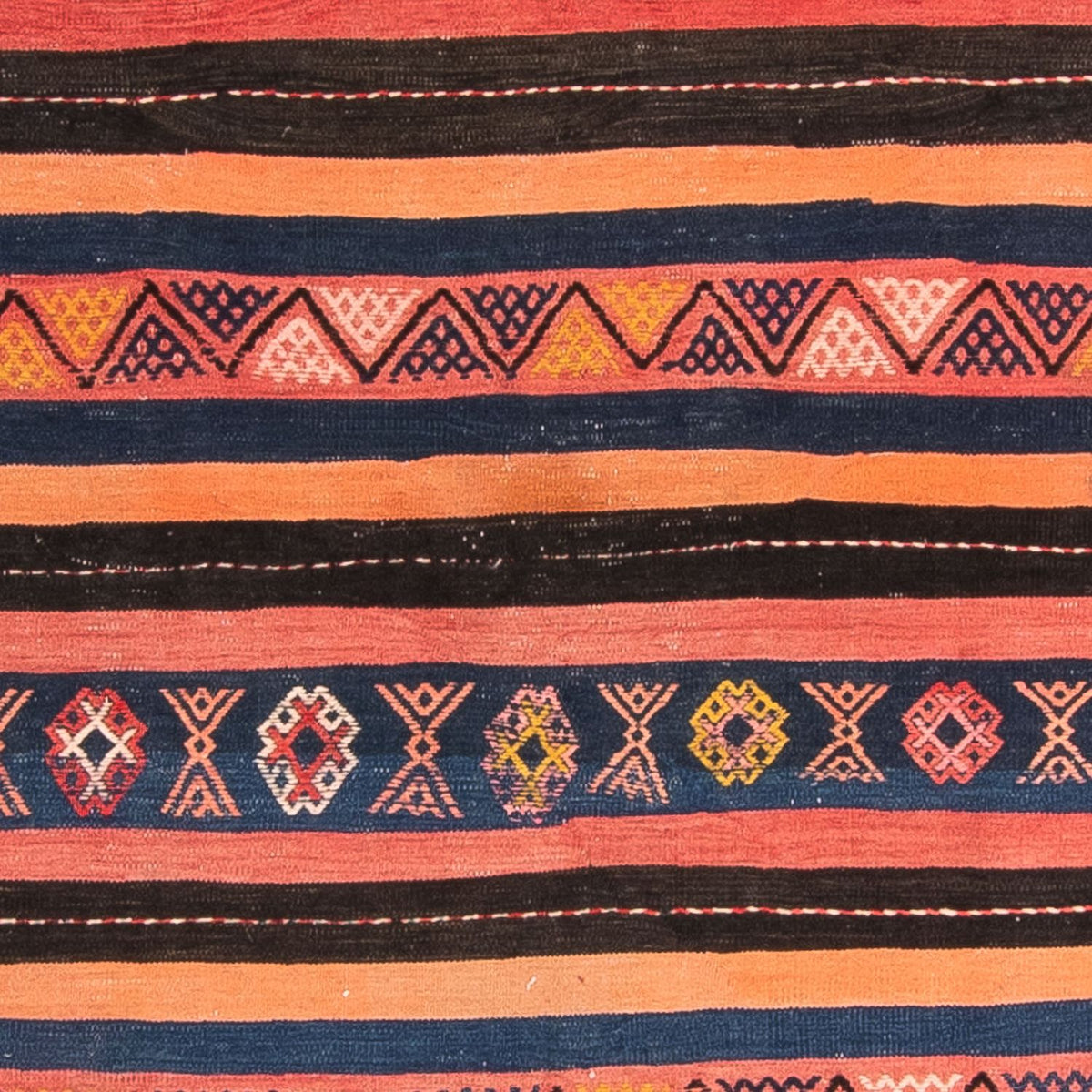 Kelim-matta - gammal kvadrat  - 180 x 150 cm - flerfärgad