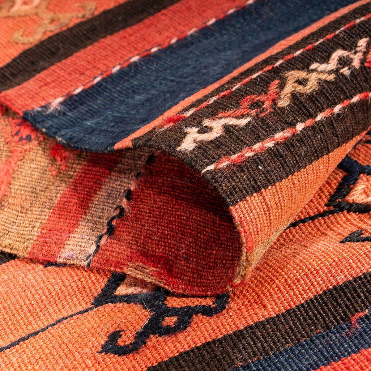 Runner Kelim-matta - gammal - 280 x 85 cm - flerfärgad