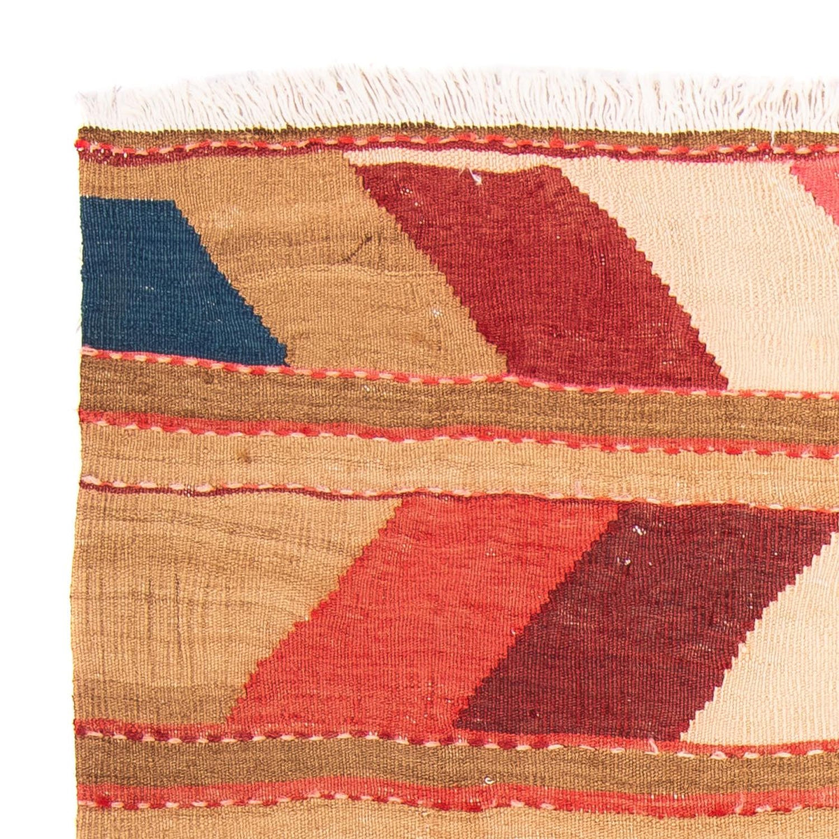 Kelim-matta - gammal - 147 x 110 cm - flerfärgad