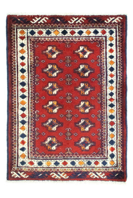 Turkaman-matta - 91 x 70 cm - röd