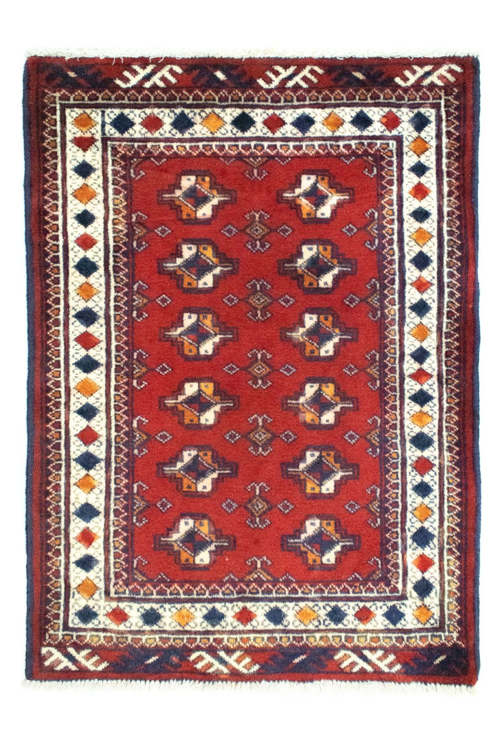 Turkaman-matta - 91 x 70 cm - röd