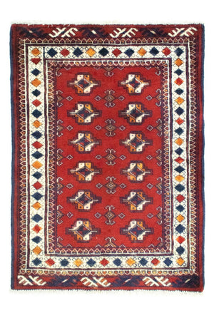 Turkaman-matta - 91 x 70 cm - röd
