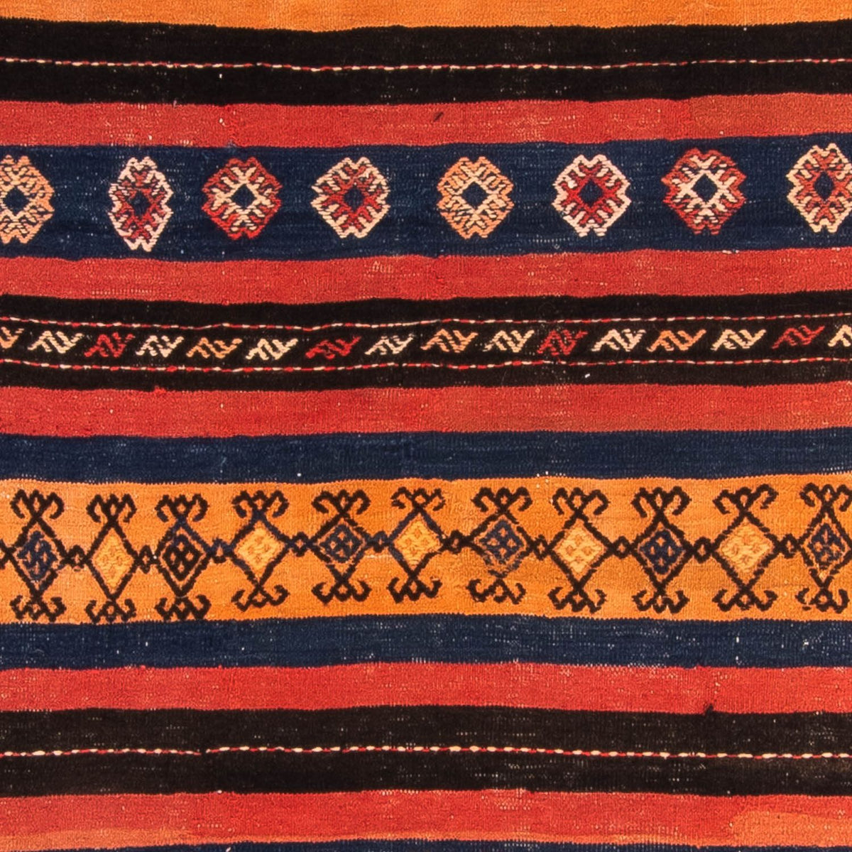 Kelim-matta - gammal - 200 x 150 cm - flerfärgad