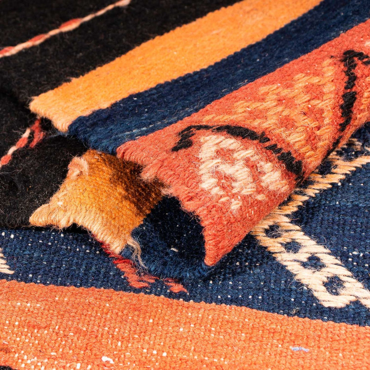 Kelim-matta - gammal - 200 x 150 cm - flerfärgad