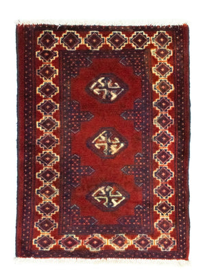 Turkaman-matta - 87 x 62 cm - röd