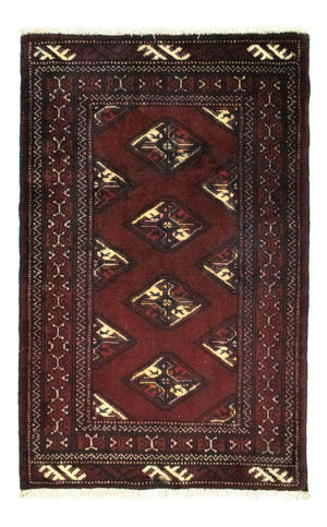 Turkaman-matta - 95 x 66 cm - röd