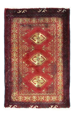 Turkaman-matta - 85 x 60 cm - röd