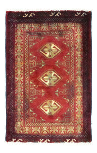 Turkaman-matta - 85 x 60 cm - röd
