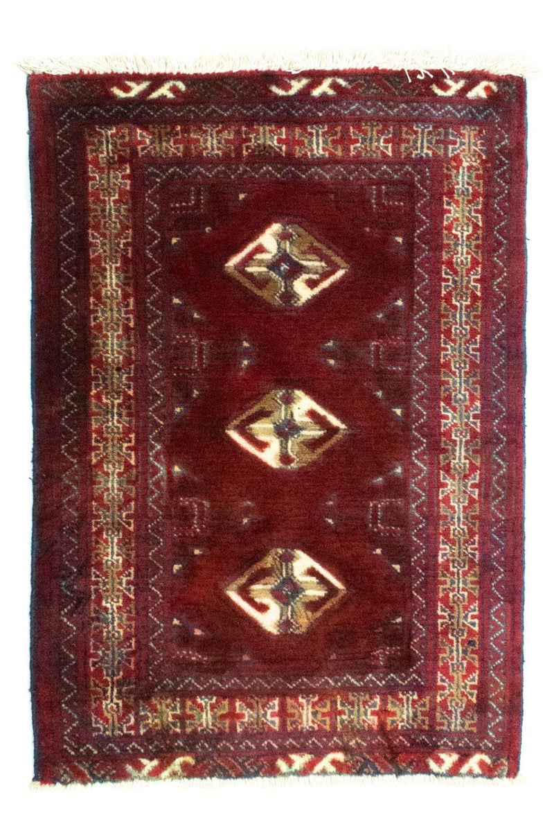 Turkaman-matta - 86 x 62 cm - röd