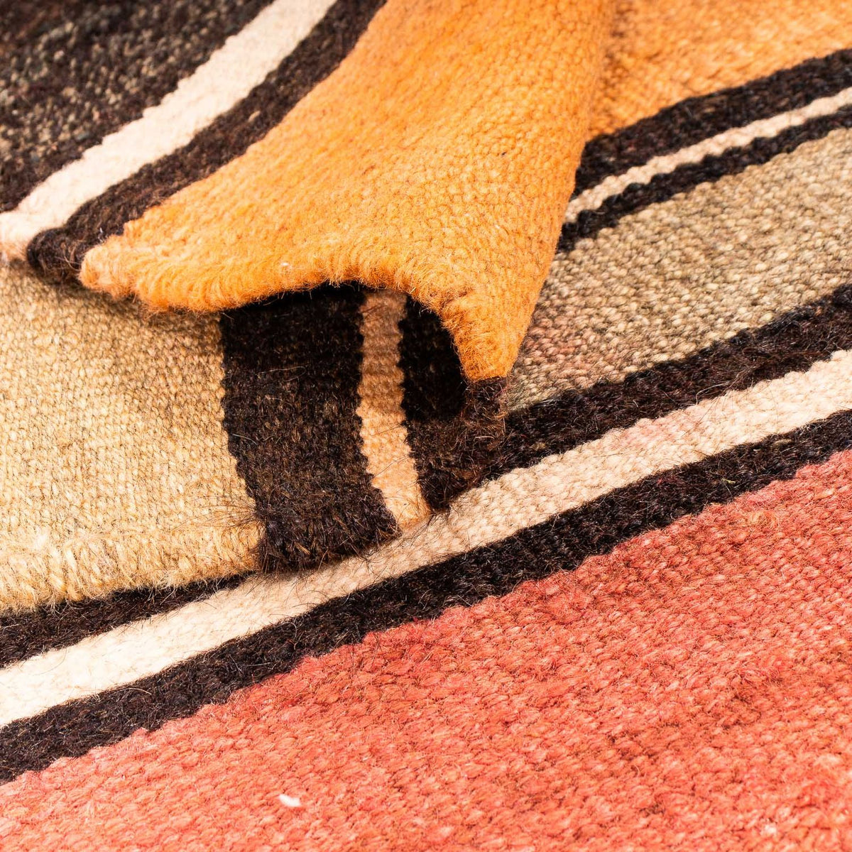 Kelim-matta - gammal kvadrat  - 155 x 155 cm - flerfärgad