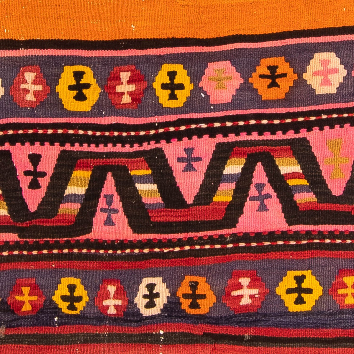 Kelim-matta - gammal - 220 x 135 cm - flerfärgad