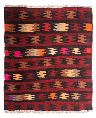 Kelim-matta - gammal - 110 x 90 cm - flerfärgad