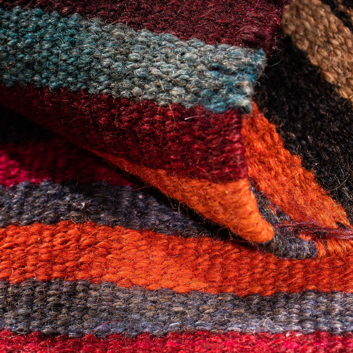 Runner Kelim-matta - gammal - 115 x 47 cm - flerfärgad