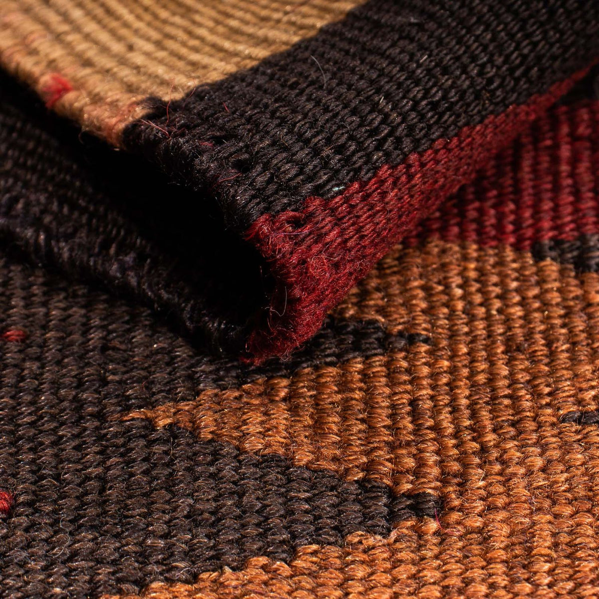 Kelim-matta - gammal - 95 x 75 cm - flerfärgad