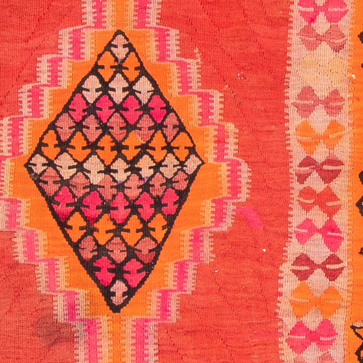 Runner Kelim-matta - gammal - 355 x 90 cm - flerfärgad