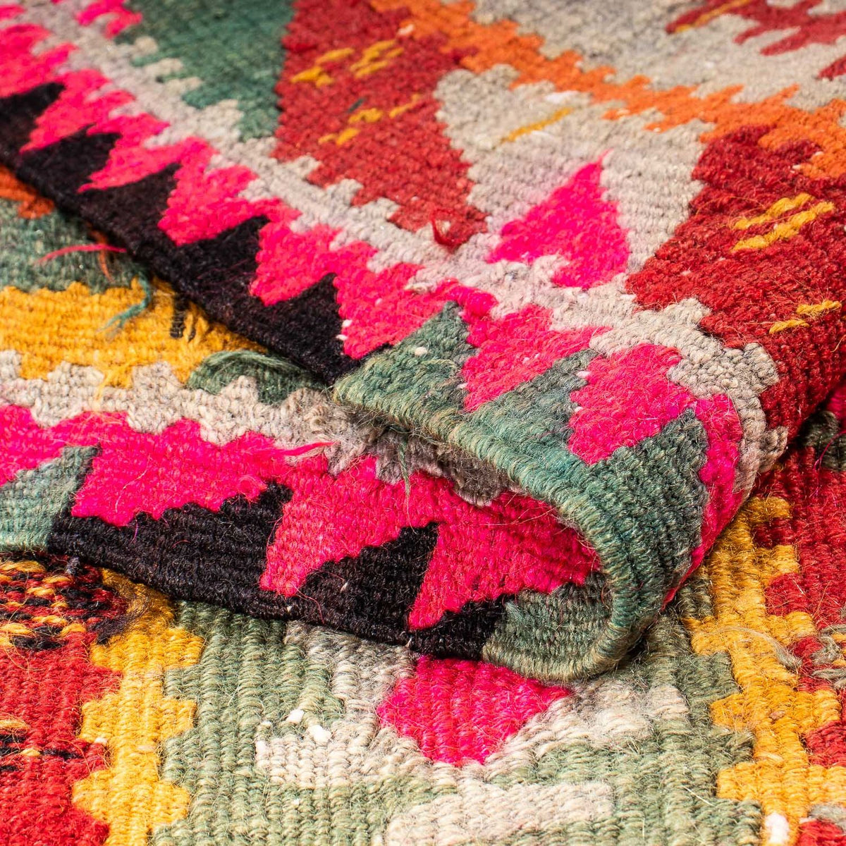 Runner Kelim-matta - gammal - 280 x 112 cm - flerfärgad