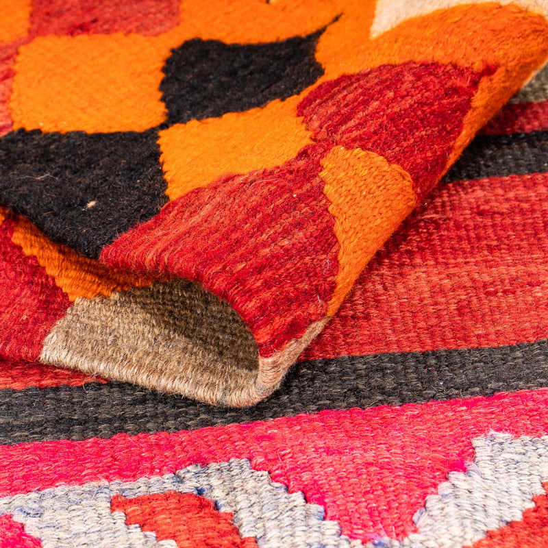 Runner Kelim-matta - gammal - 370 x 130 cm - flerfärgad