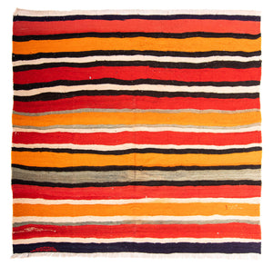 Kelim-matta - gammal kvadrat  - 180 x 170 cm - flerfärgad