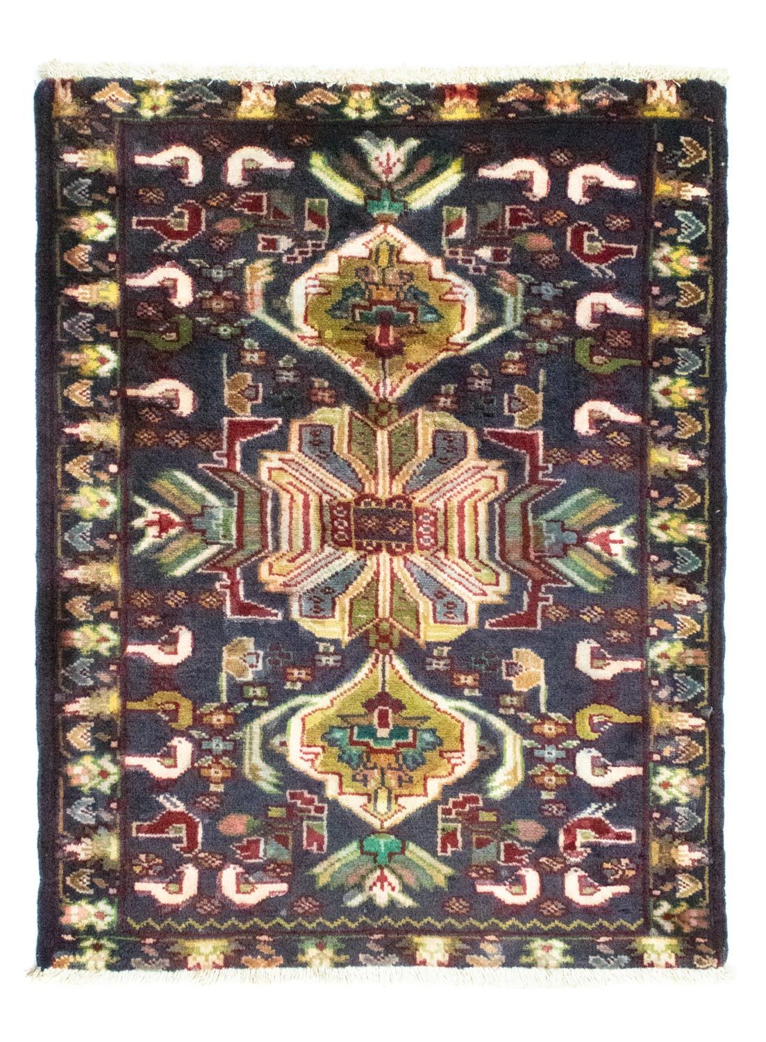 Turkaman-matta - 86 x 70 cm - mörkblå