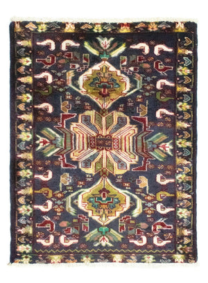 Turkaman-matta - 86 x 70 cm - mörkblå