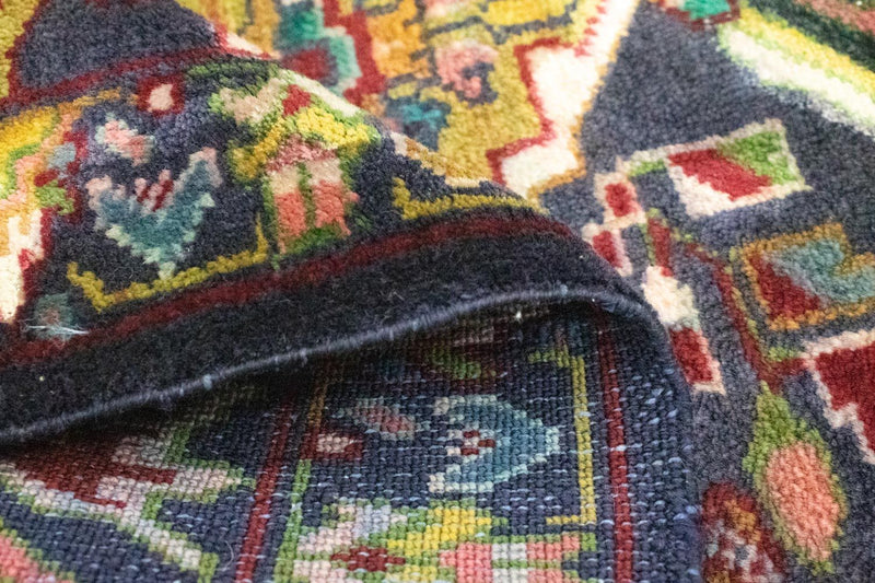 Turkaman-matta - 86 x 70 cm - mörkblå