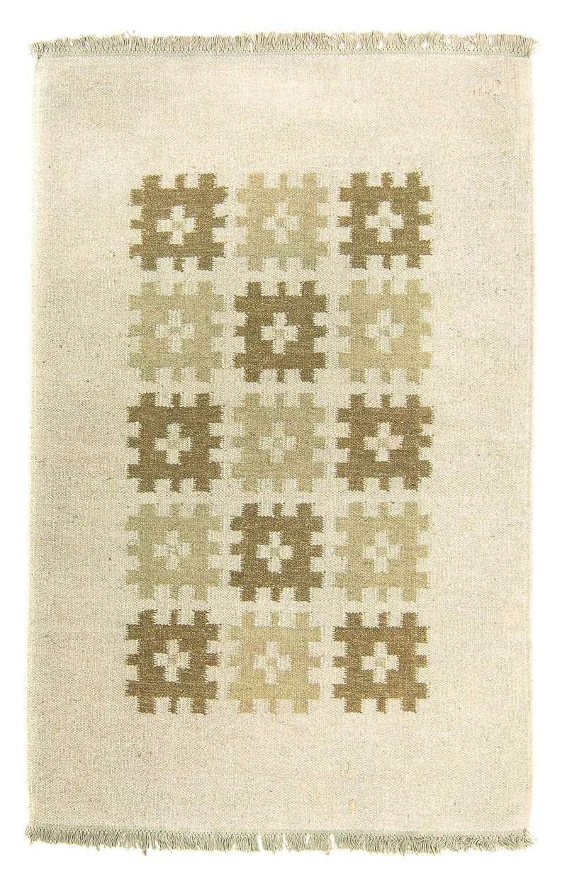 Kelim matta - trendig - 176 x 116 cm - beige