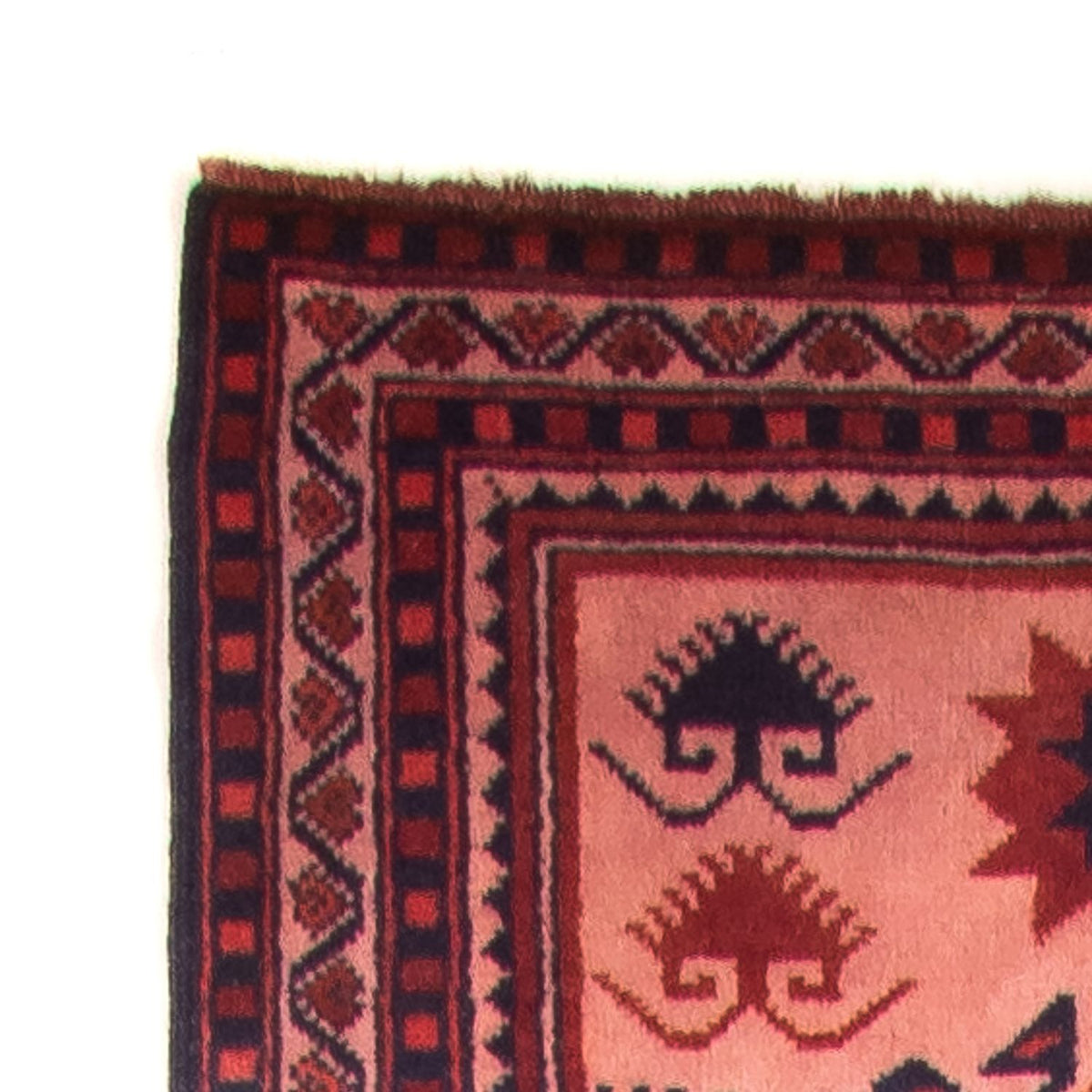 Runner Kelim Carpet - orientalisk matta - 400 x 75 cm - ljusröd