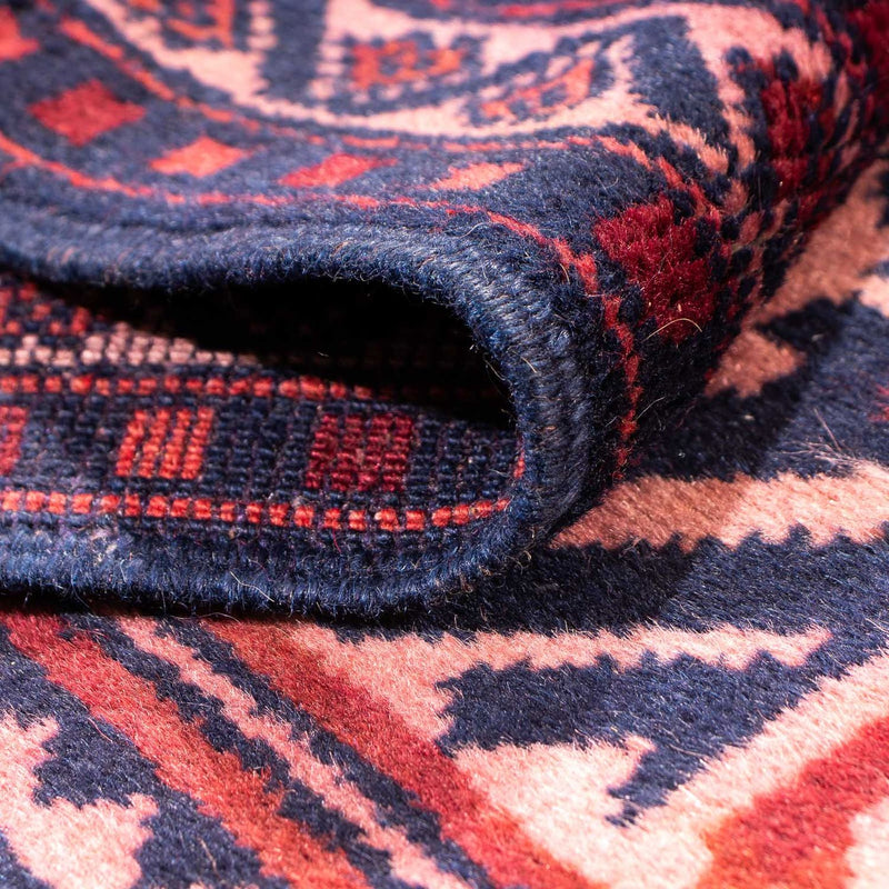 Runner Kelim Carpet - orientalisk matta - 400 x 75 cm - ljusröd