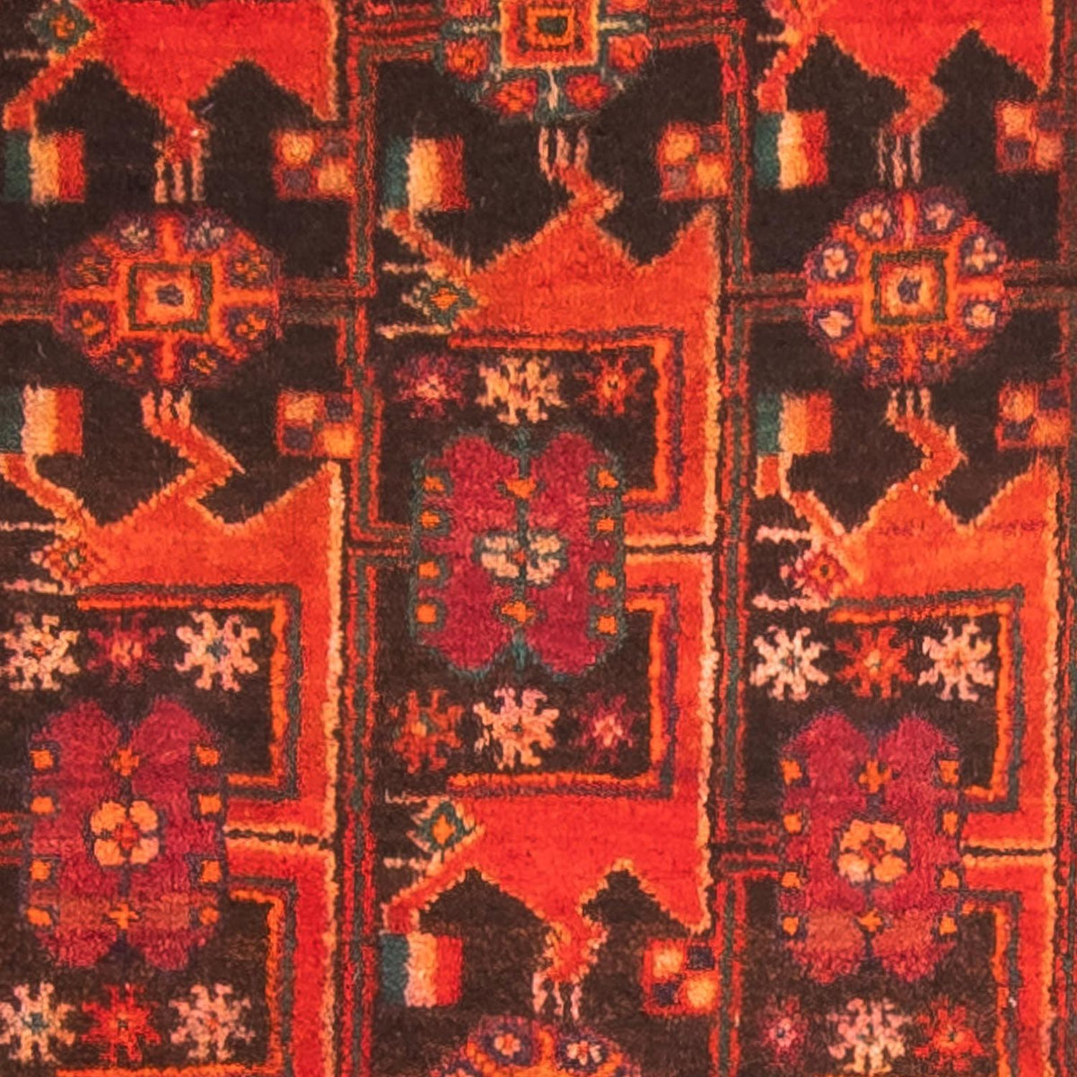 Persisk matta - Nomadic - 297 x 154 cm - mörkröd