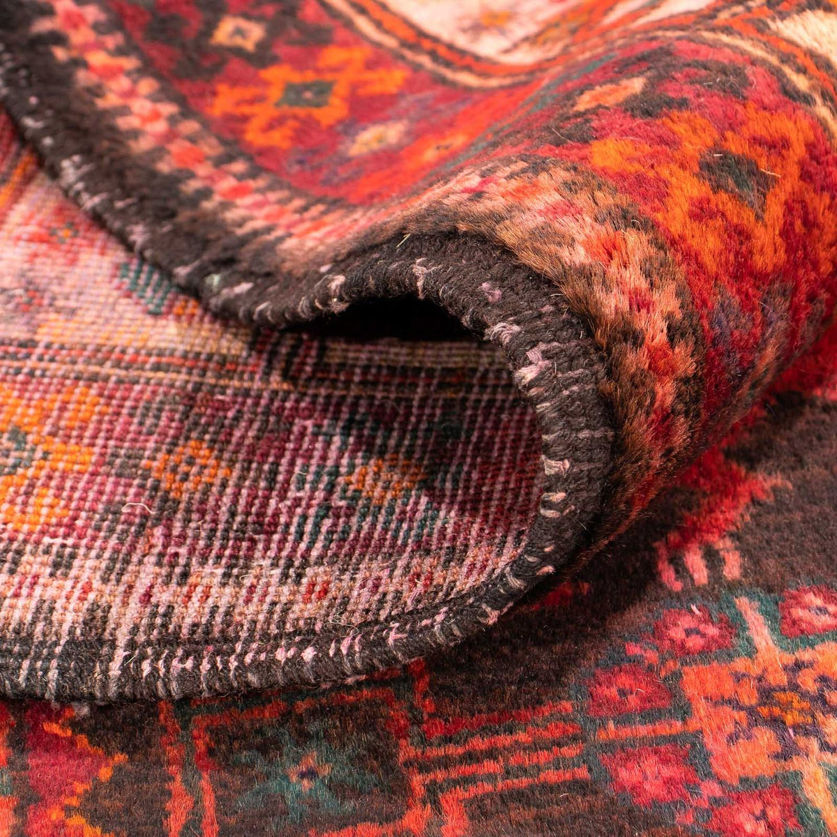 Persisk matta - Nomadic - 297 x 154 cm - mörkröd