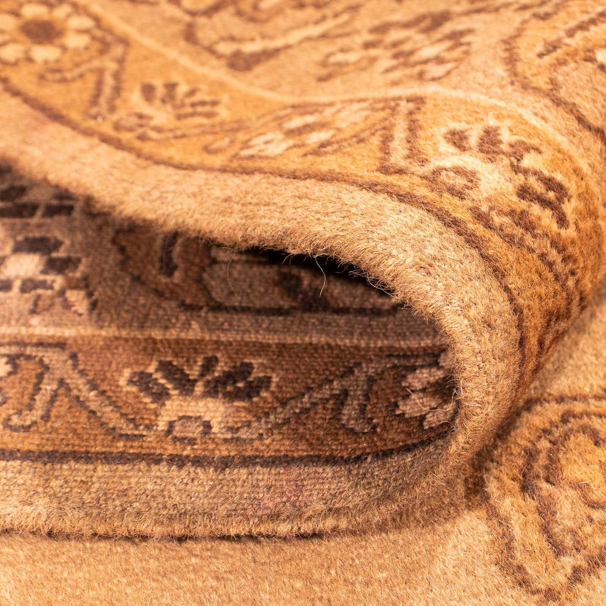 Afghansk matta - 213 x 150 cm - mörk beige