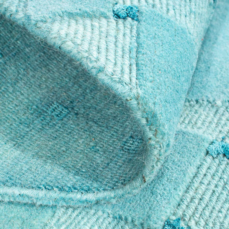 Nepal mattan runt  - 151 x 151 cm - ljusblå