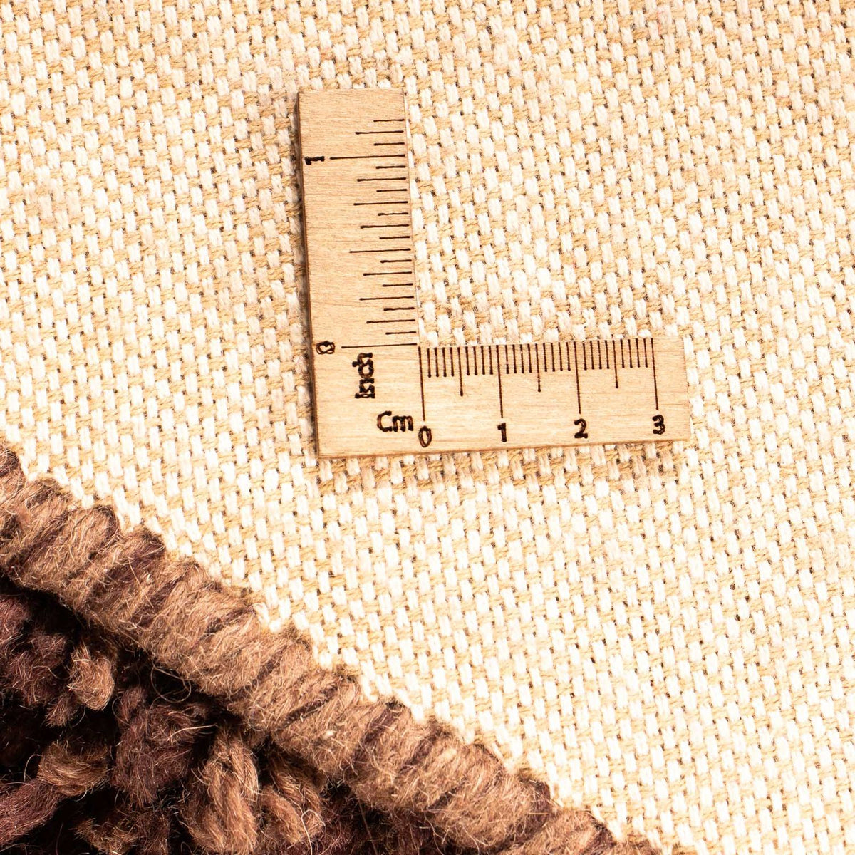 Hög luggmatta runt  - 150 x 150 cm - brun