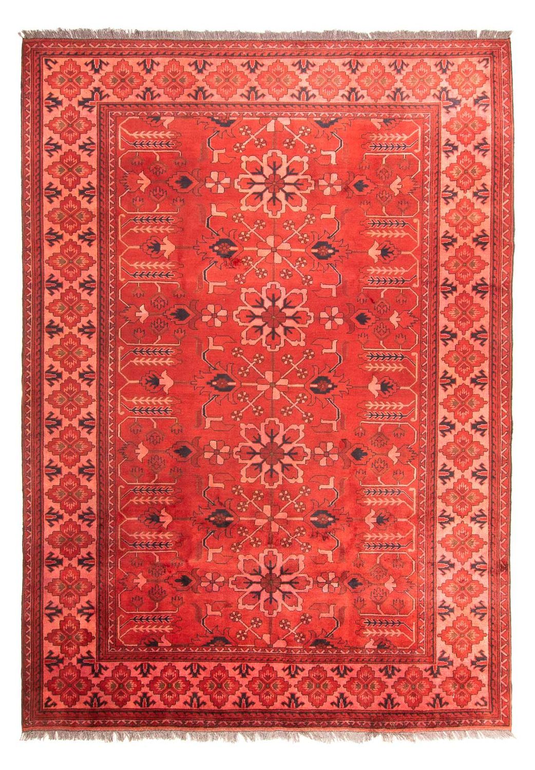 Afghansk matta - Hatshlu - 296 x 210 cm - mörkröd
