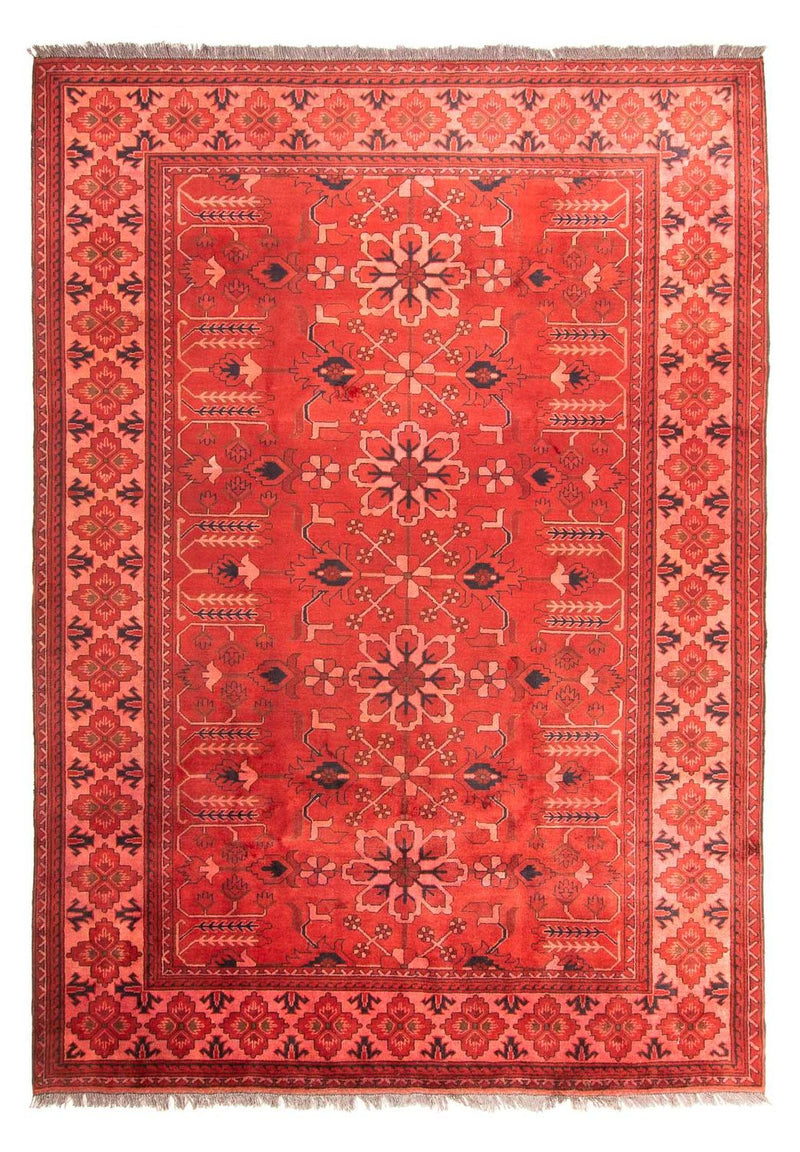 Afghansk matta - Hatshlu - 296 x 210 cm - mörkröd