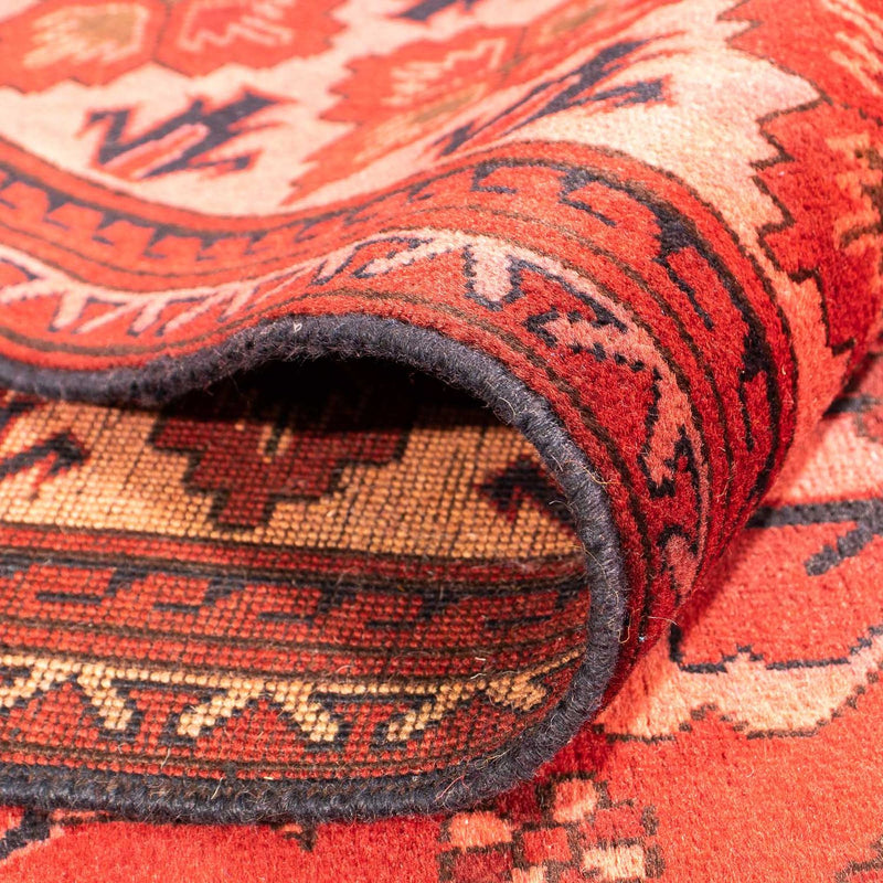 Afghansk matta - Hatshlu - 296 x 210 cm - mörkröd