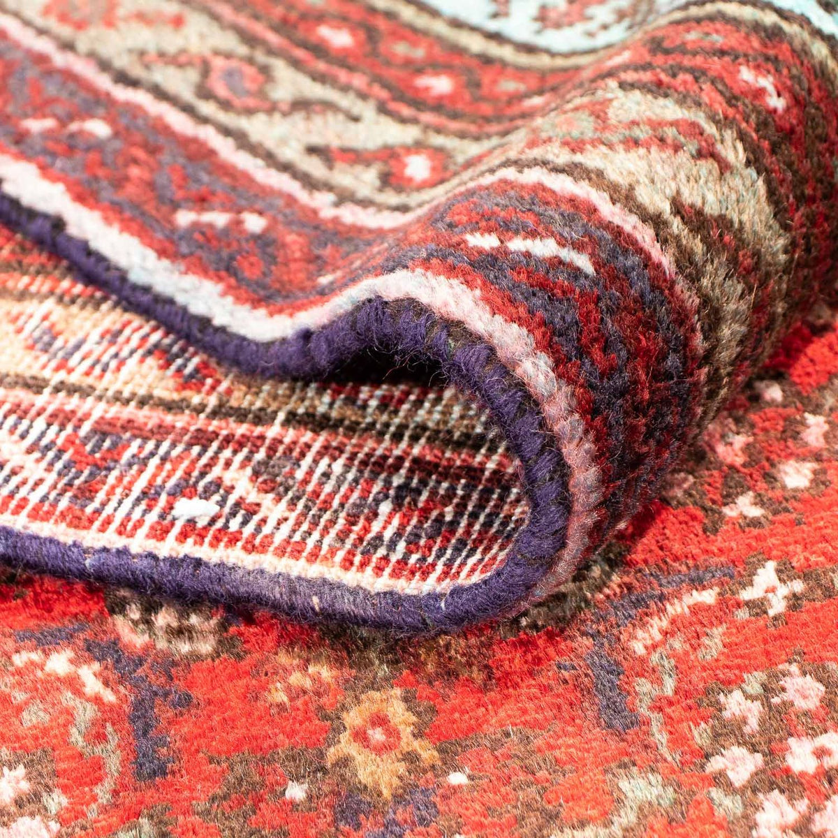 Persisk matta - Nomadic kvadrat  - 313 x 305 cm - mörkröd